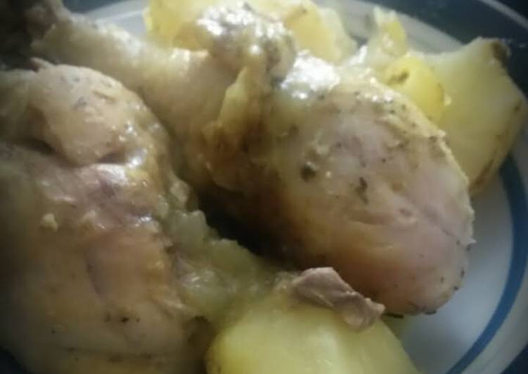 Recipe of Homemade Chicken with herbs and sour cream in oven bag