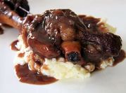 A picture of polenta with beef