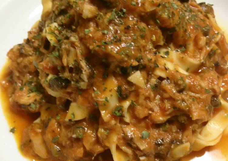 Recipe of Quick Tuna Puttanesca with Fresh Tagliatelle