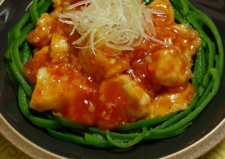 Steps to Make Super Quick Homemade Silky Chicken Breast with Chili Sauce