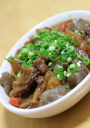 A picture of Doteyaki - Beef Tendons and Daikon Radish Simmered With Miso.