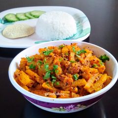 A picture of Bengali Radish Potato Subzi (Mooli Aloo Subzi in Bengali).