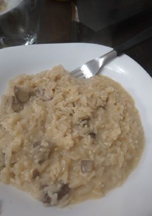 Una foto de Risotto de hongos Portobello!