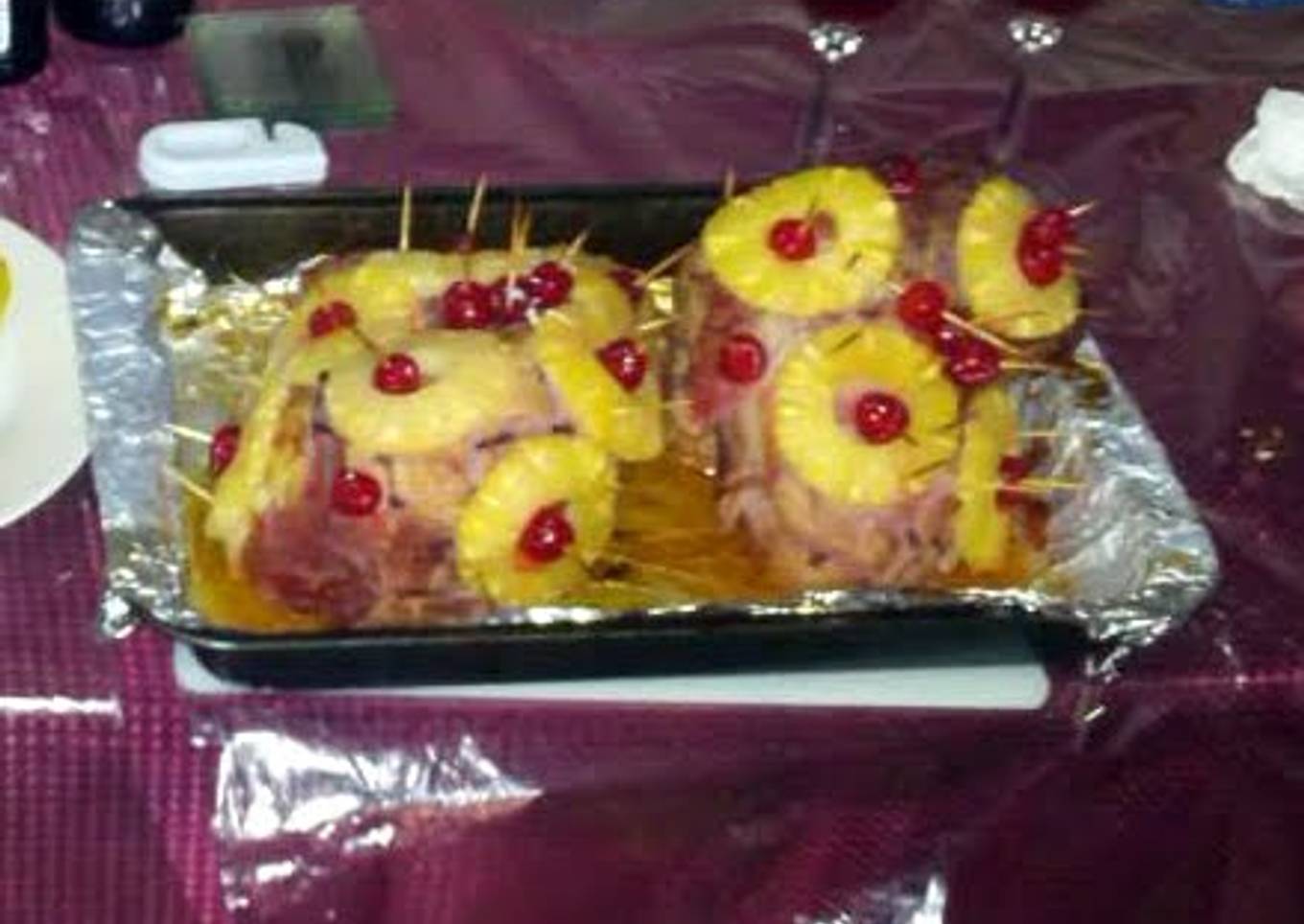 Pineapple glazed ham