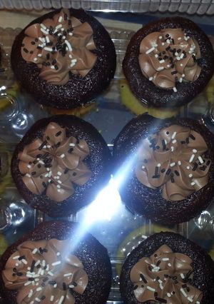 A picture of Easiest Chocolate Buttercream frosting ever !!.