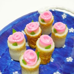 A picture of Kamaboko Fish Cake Roses in Cheese Chikuwa - A Charaben Side Dish.