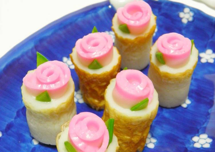 Recipe of Super Quick Homemade Kamaboko Fish Cake Roses in Cheese Chikuwa - A Charaben Side Dish