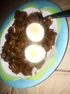 A picture of Danwake (semovita dumplings).