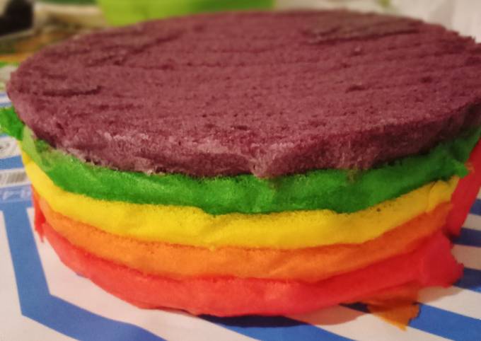 Cara membuat 15. Rainbow Cake Kukus