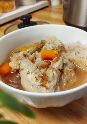 Foto resep Sup Ayam Jamur Salju Slow Cooker