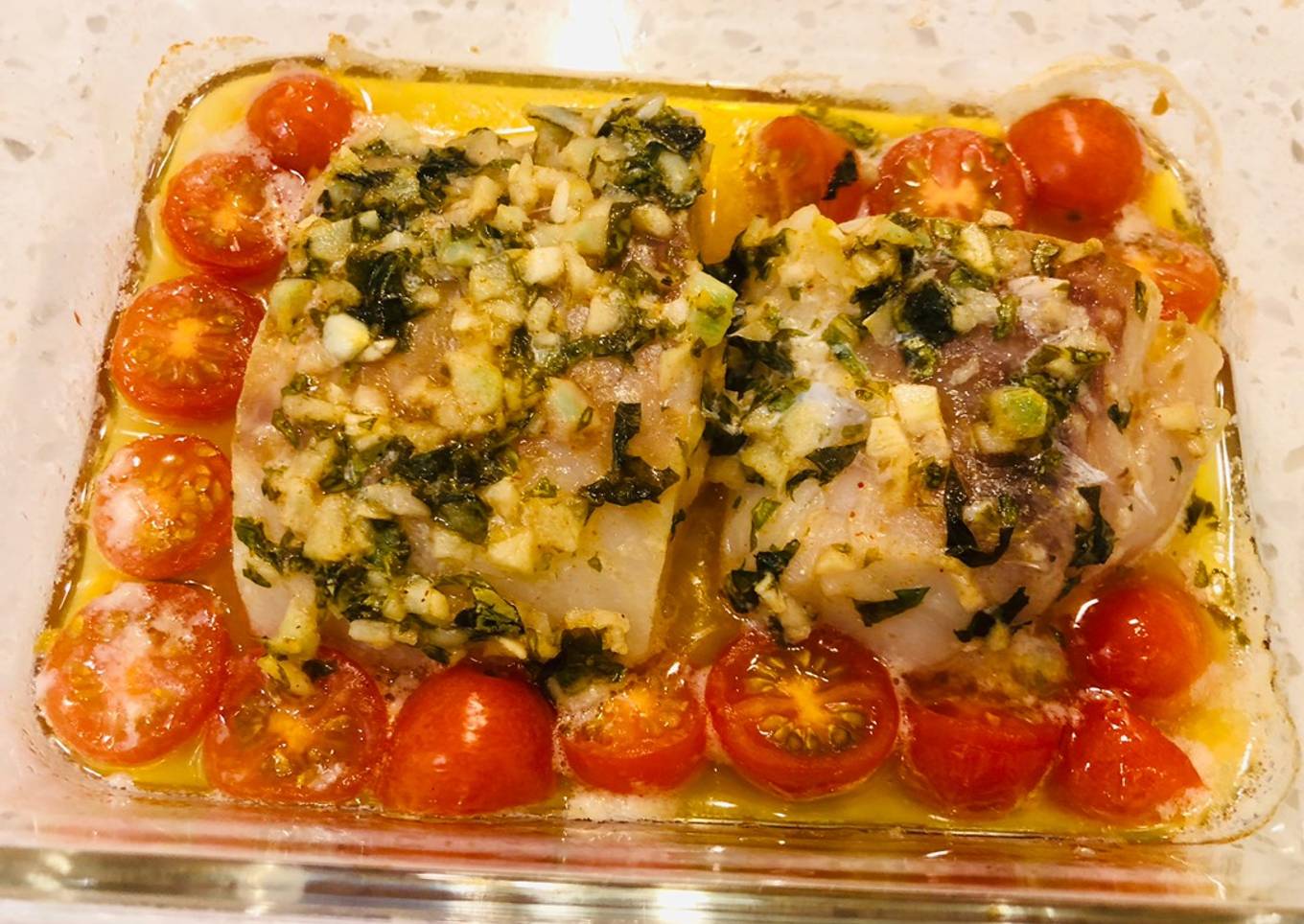 Cherry Tomato Baked Cod