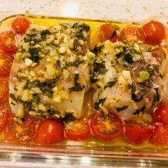 A picture of Cherry Tomato Baked Cod.