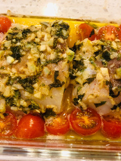 A picture of Cherry Tomato Baked Cod.