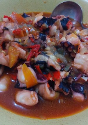 Foto resep Gurita saos tiram asam manis #keto