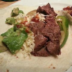 A picture of Steak fajitas.