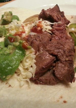 A picture of Steak fajitas.