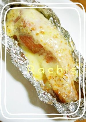 A picture of The Mayonnaise is so Tasty! Foil baked Salmon.