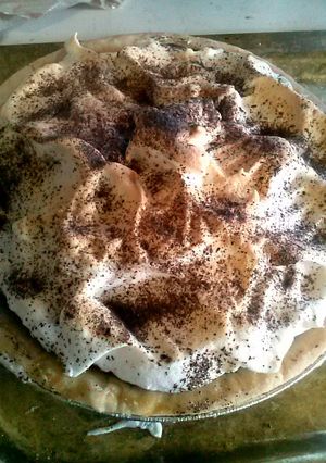 A picture of Grandma's Chocolate Pie.