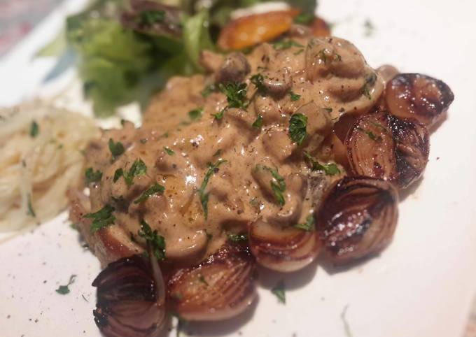 Simple Way to Make Ultimate Grilled Pork Loin with Mushroom Sauce