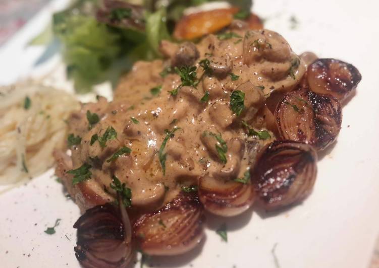 Simple Way to Prepare Award-winning Grilled Pork Loin with Mushroom Sauce