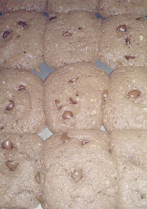 A picture of German cake chocolate chip cookies.