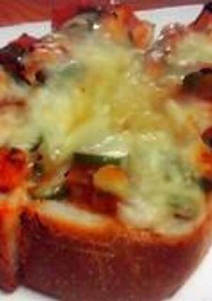 A picture of My Husband's Favorite Pizza Toast.