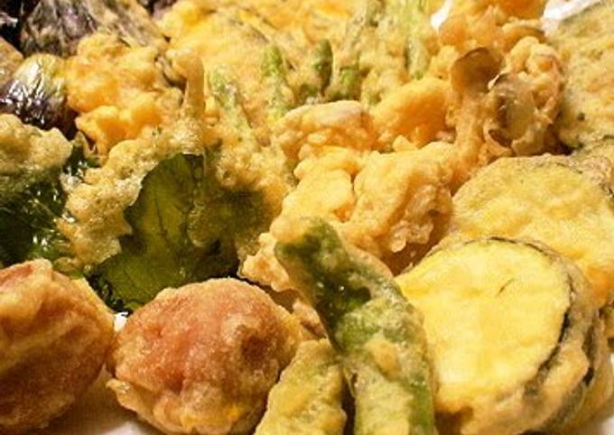 Recipe of Homemade Tempura with Summer Vegetables and Meat-Stuffed Bitter Melon