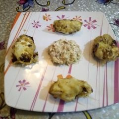A picture of Cabbage Potato Rolls with Creamy Dip.