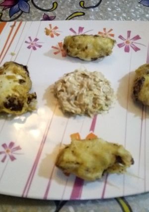 A picture of Cabbage Potato Rolls with Creamy Dip.