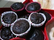 A picture of dark chocolate cake mix