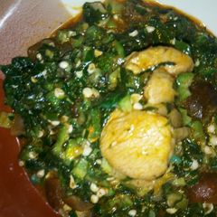 Okro Soup with Turkey and Sea Foods A picture of Okro Soup with Turkey and Sea Foods.