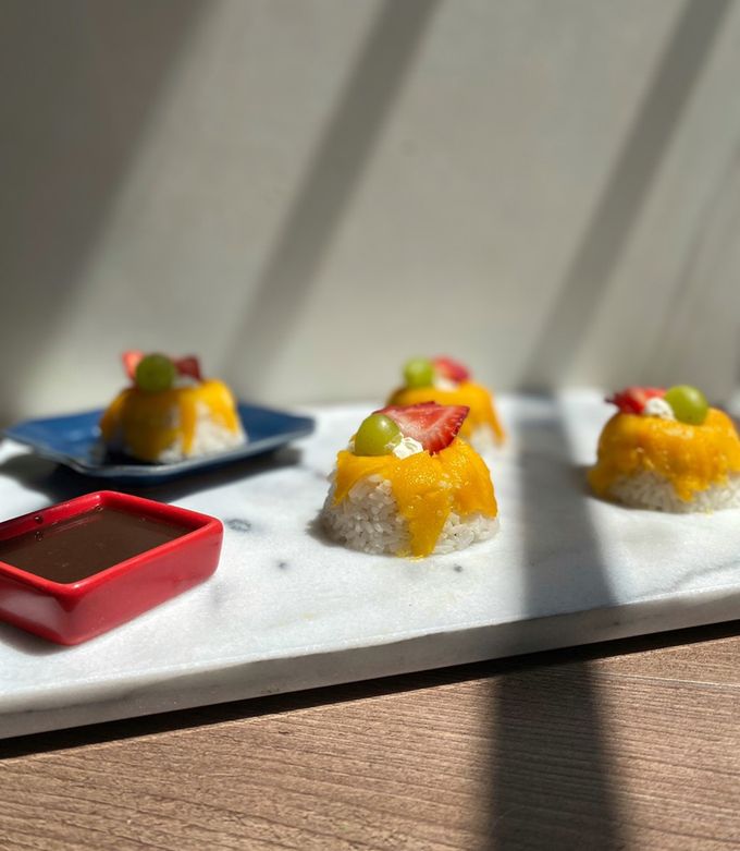 Una foto de Mini donas de arroz dulces 🍣