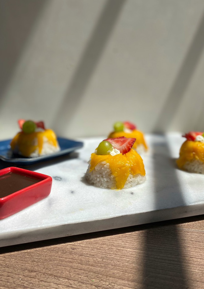 Una foto de Mini donas de arroz dulces 🍣