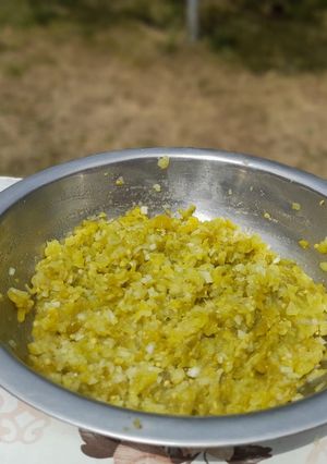 Zöldparadicsom saláta recept fotója