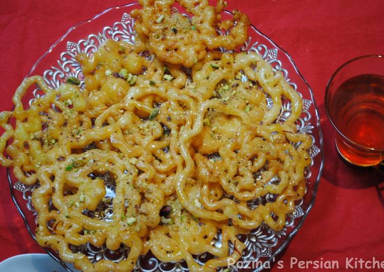 Recipe of Any-night-of-the-week Persian Zulbia, زولبیا (Jalebi)