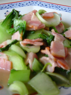 A picture of Bok Choy and Bacon Delicious Stir-Fry.
