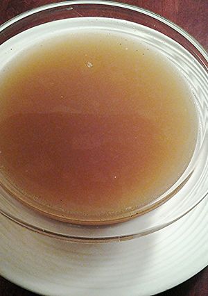 A picture of Rich Homemade Chicken Stock.