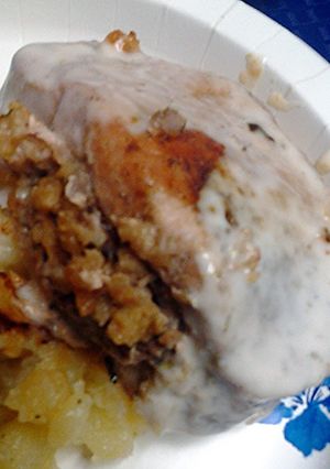 A picture of stove top stuffed pork loin.