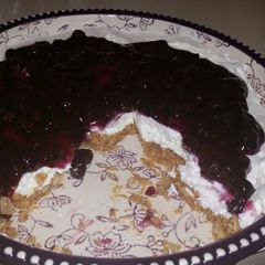 A picture of Nutterbutter Blueberry Cheesecake.