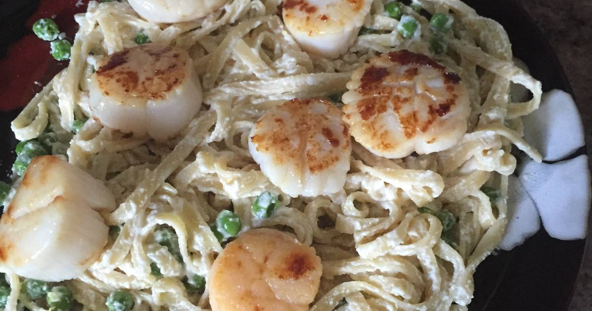 Lemon Ricotta Pasta With Seared Scallops Recipe by Casey Cookpad