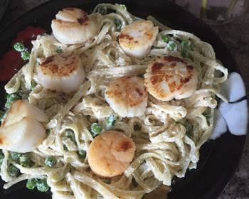 Fresh, Serving Recipe Lemon Ricotta Pasta With Seared Scallops Delicious and Healthy