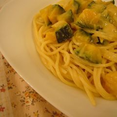 Dairy-Free Kabocha Squash Cream Pasta A picture of Dairy-Free Kabocha Squash Cream Pasta.