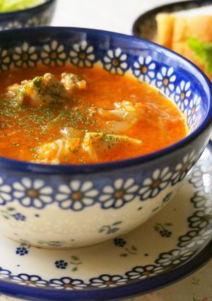 A picture of Healthy Chicken & Tomato Soup.