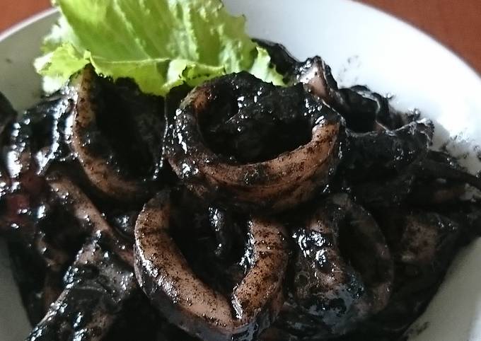 Cumi masak hitam simple dan yummy