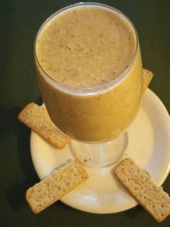 Una foto de Licuado de banana y chía, vegano y frozen