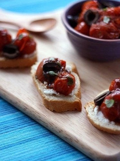 A picture of Roast Cherry Tomato and Olive Salsa.