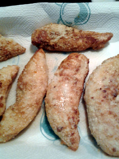 A picture of parmesan pan chicken.