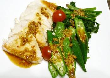 How to Recipe Tasty Steamed Chicken with Whole Grain Mustard and Ponzu
