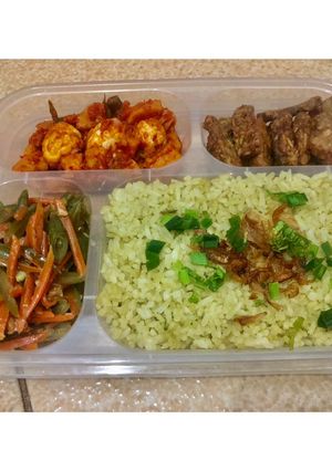 Foto resep Nasi Hijau Pandan Rice Cooker