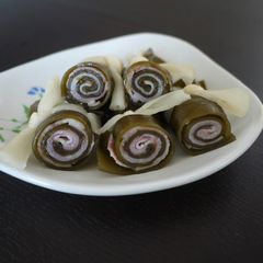 A picture of Kombu Bacon Wrap for a Western-style Osechi (New Year's Feast).